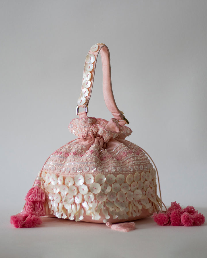 Inara Potli bag in Crystal Rose