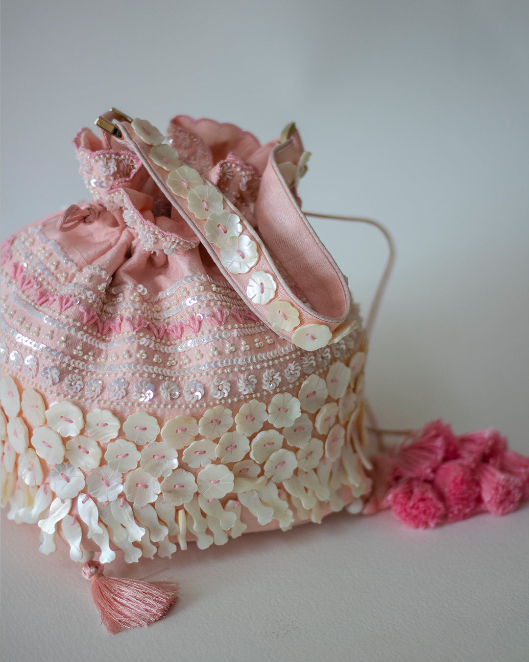Inara Potli bag in Crystal Rose