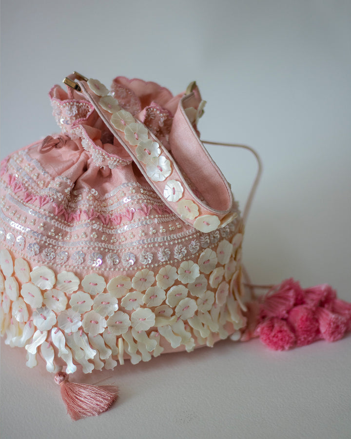 Inara Potli bag in Crystal Rose