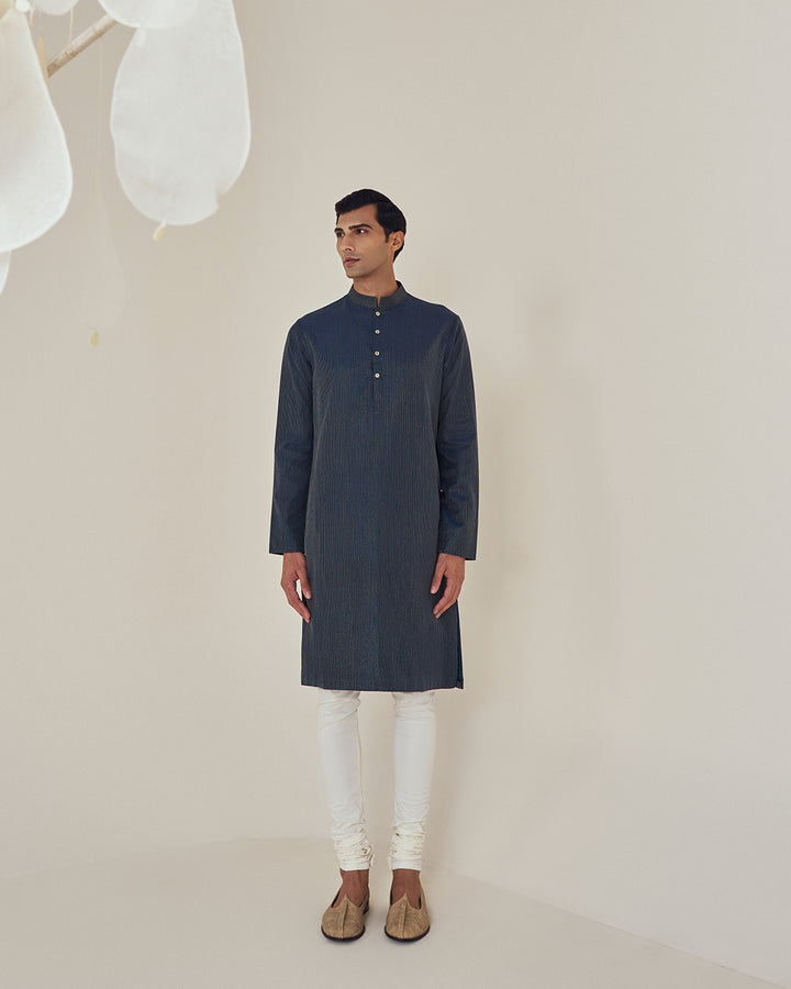 Silk Chanderi Metallic Stitched Kurta (MZ MW KT 03)
