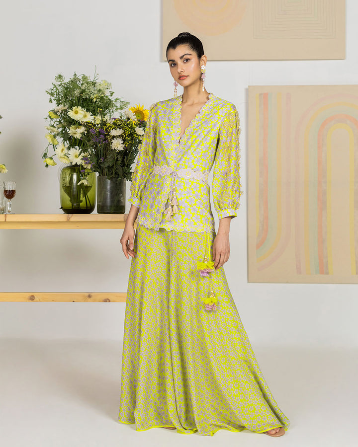 SILK CHANDERI PERIWINKLE JACKET SET (JNPL 21)
