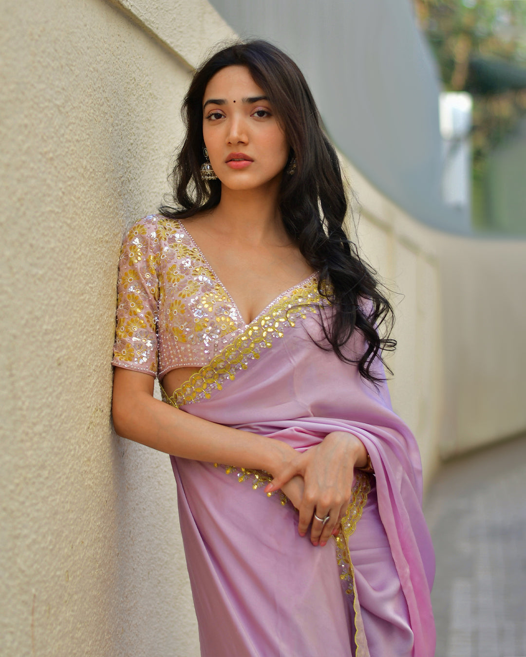 Medha Shankar in Ombre Silk Satin Georgette Saree
