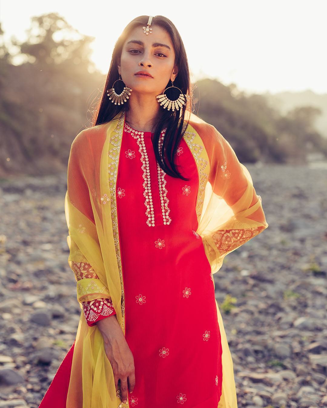 Chikankari Short Kurta paired with Sharara and Dupatta (SW06)