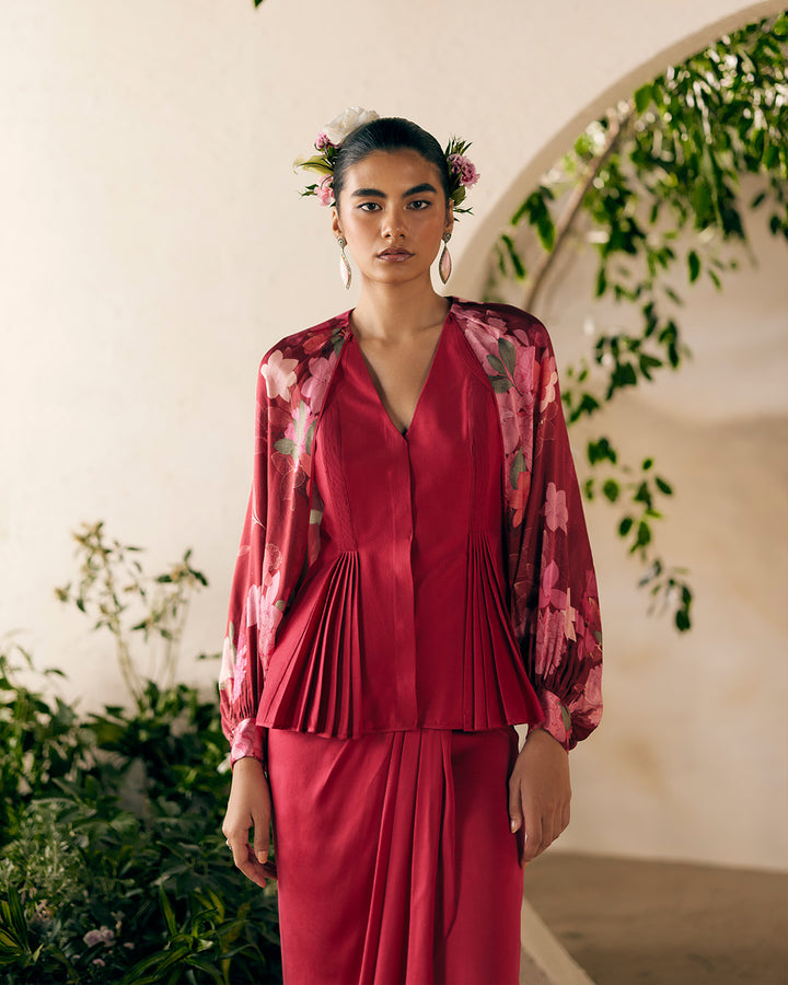 RUMBAK ROSE PEPLUM SET