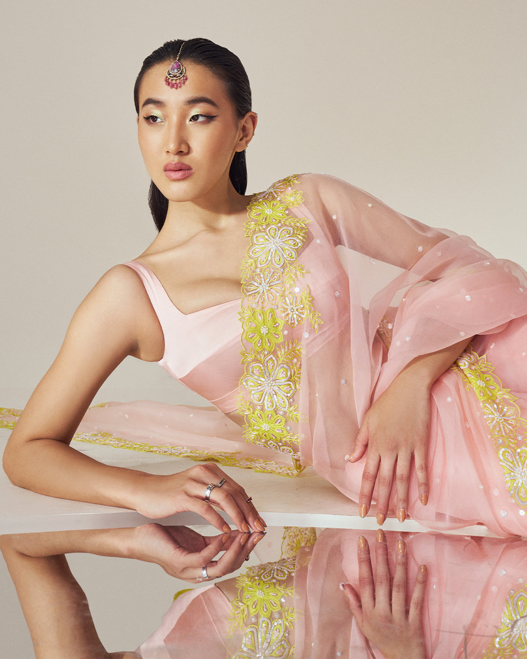 Sophisticated Silk Organza Saree Set (MZ SR 07)