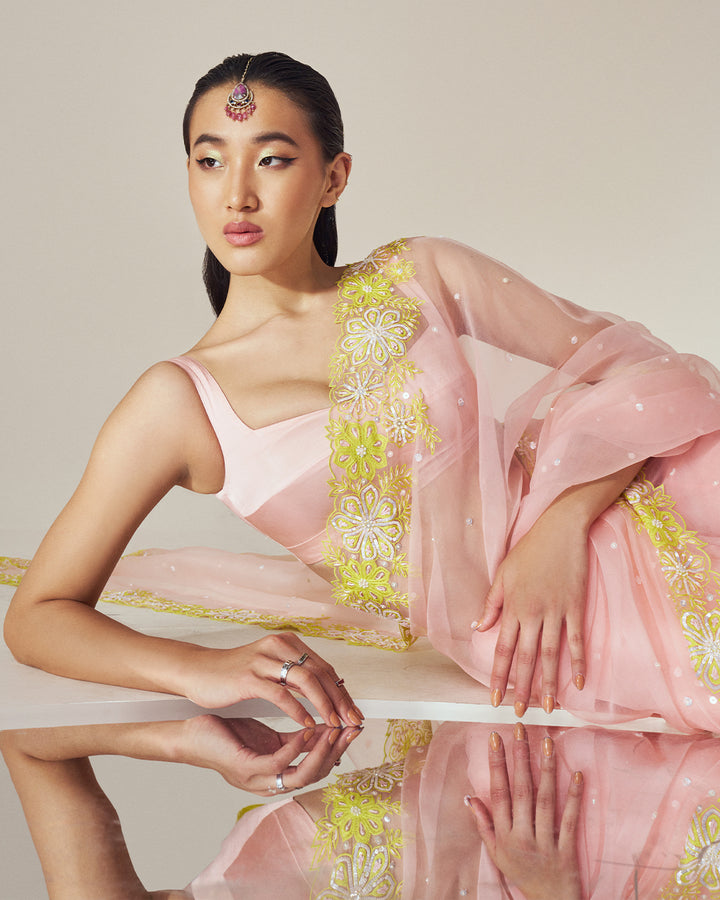 Sophisticated Silk Organza Saree Set (MZ SR 07)