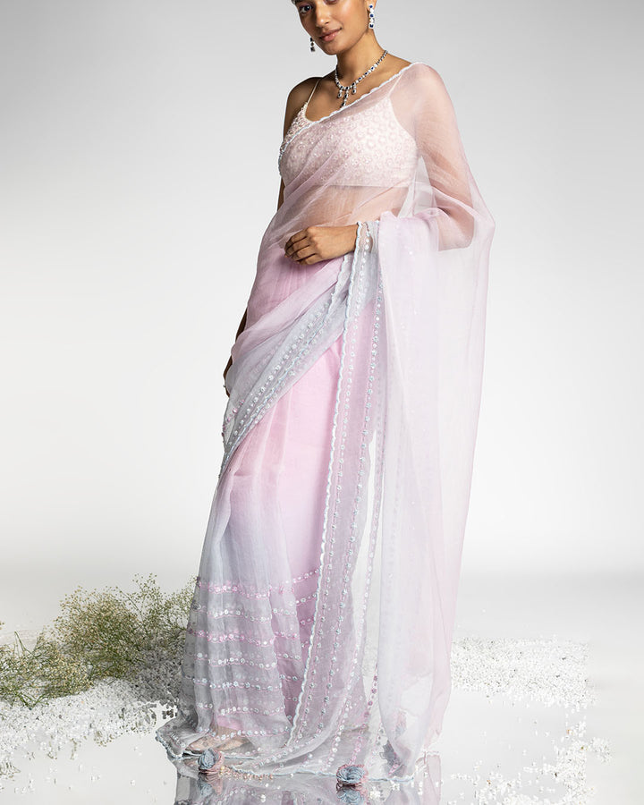 DIP DYE ORGANZA SAREE (MZSR04)