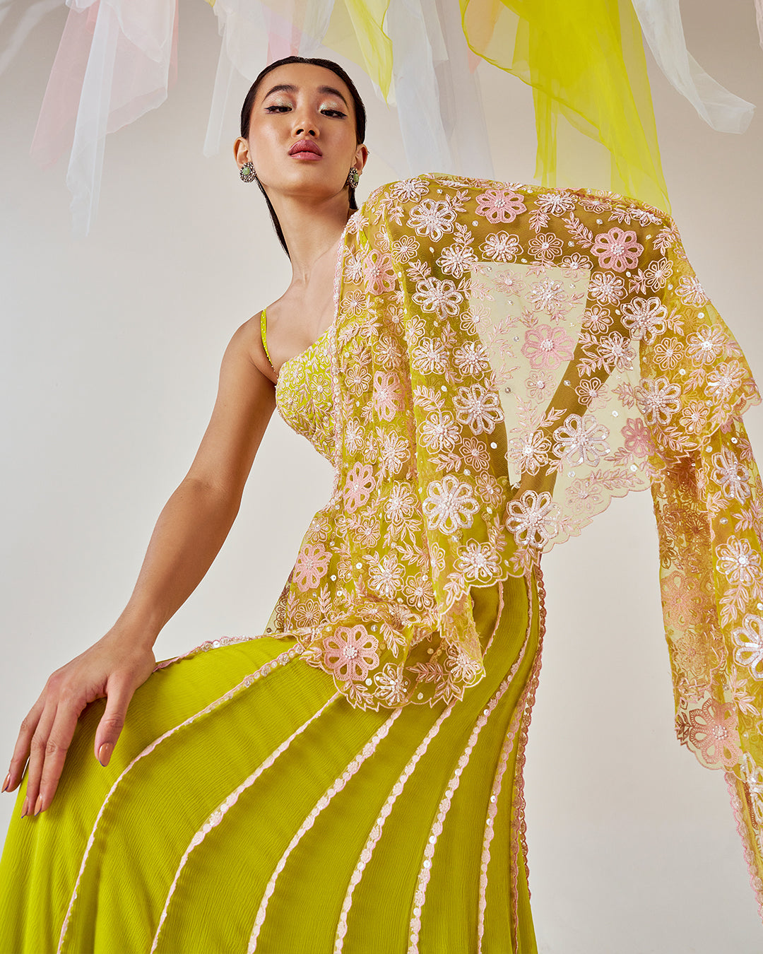 Silk Drape Saree with Corset Blouse (MZ SR 05B)