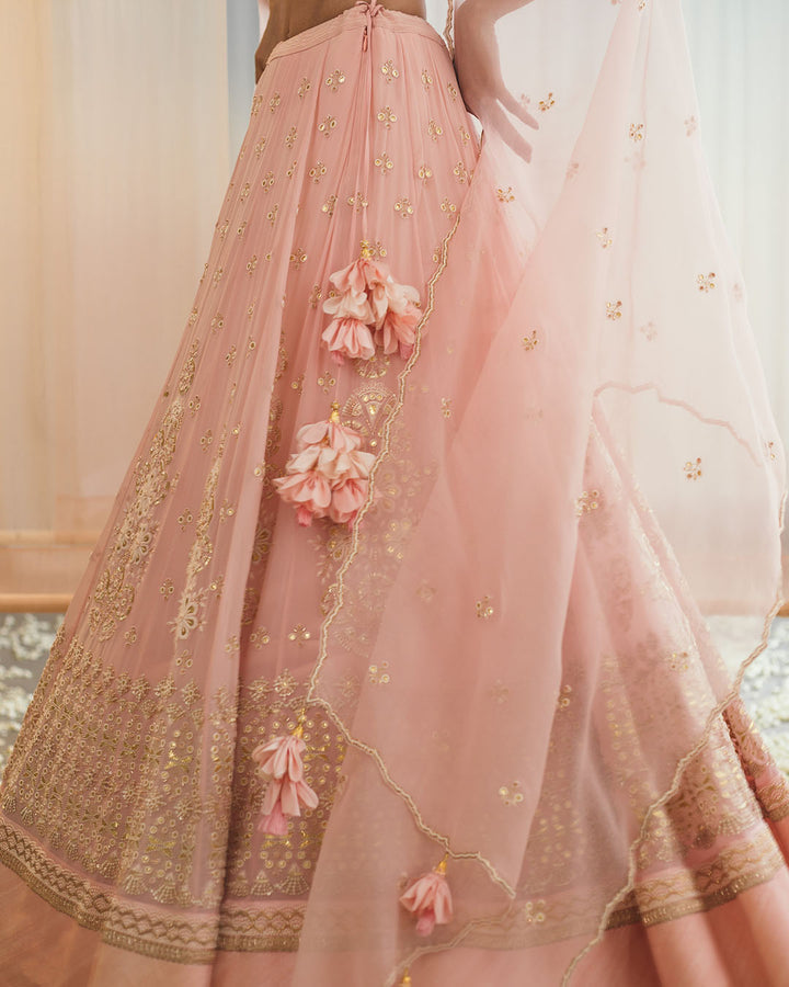 CRYSTAL ROSE SILK LEHENGA SET (SWLH05)