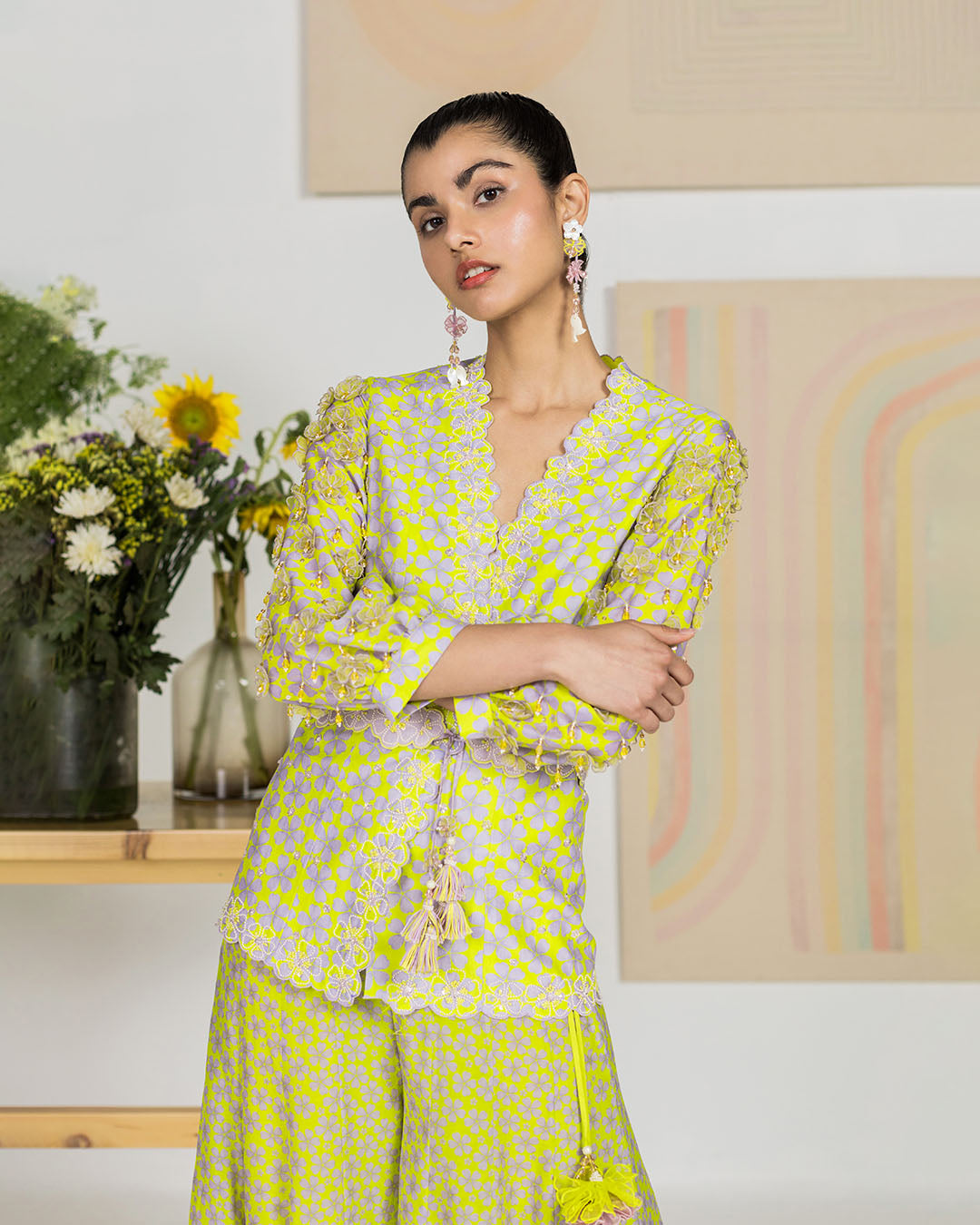 SILK CHANDERI PERIWINKLE JACKET SET (JNPL 21)