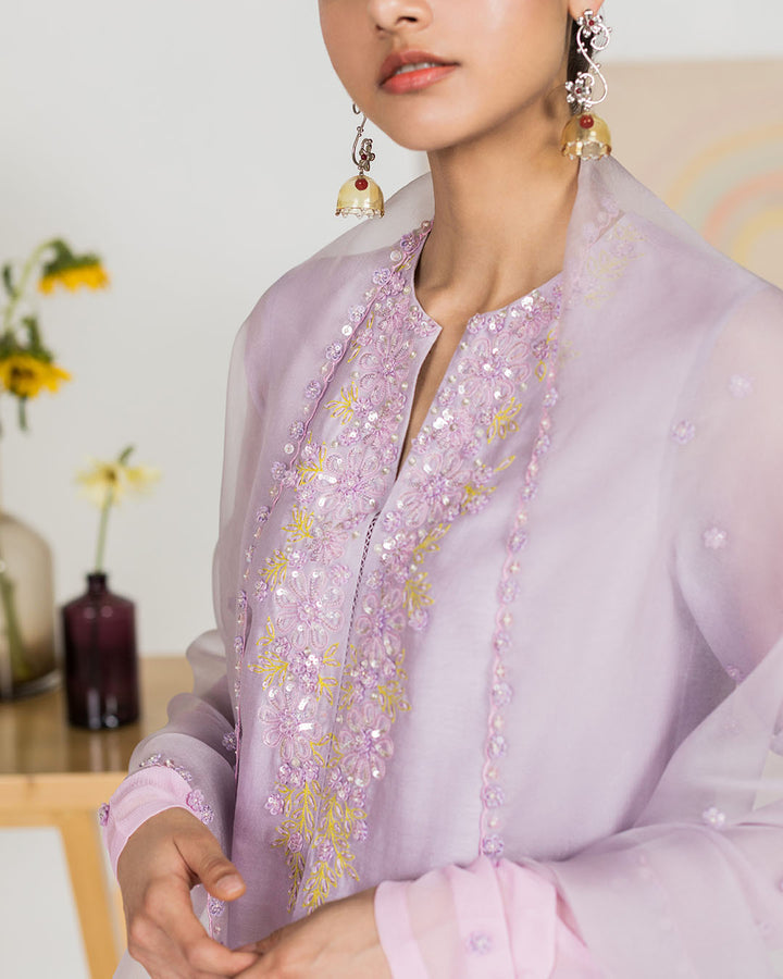 Lavender Silk Chanderi Kurta Set (JNPL 11)