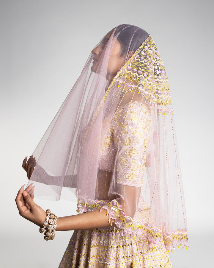 SHADES OF LILAC  BRIDAL LEHENGA SET (MZLH08)