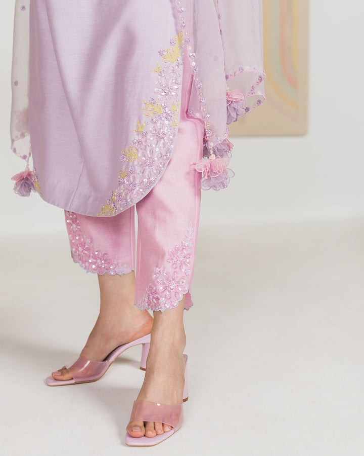 Lavender Silk Chanderi Kurta Set (JNPL 11)
