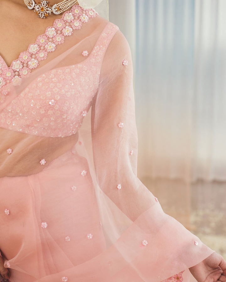 CRYSTAL ROSE SILK ORGANZA SAREE (WCSR01)