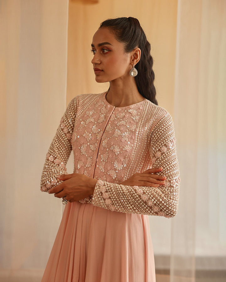 PINK HAZE ANARKALI SET (ZHR 05)