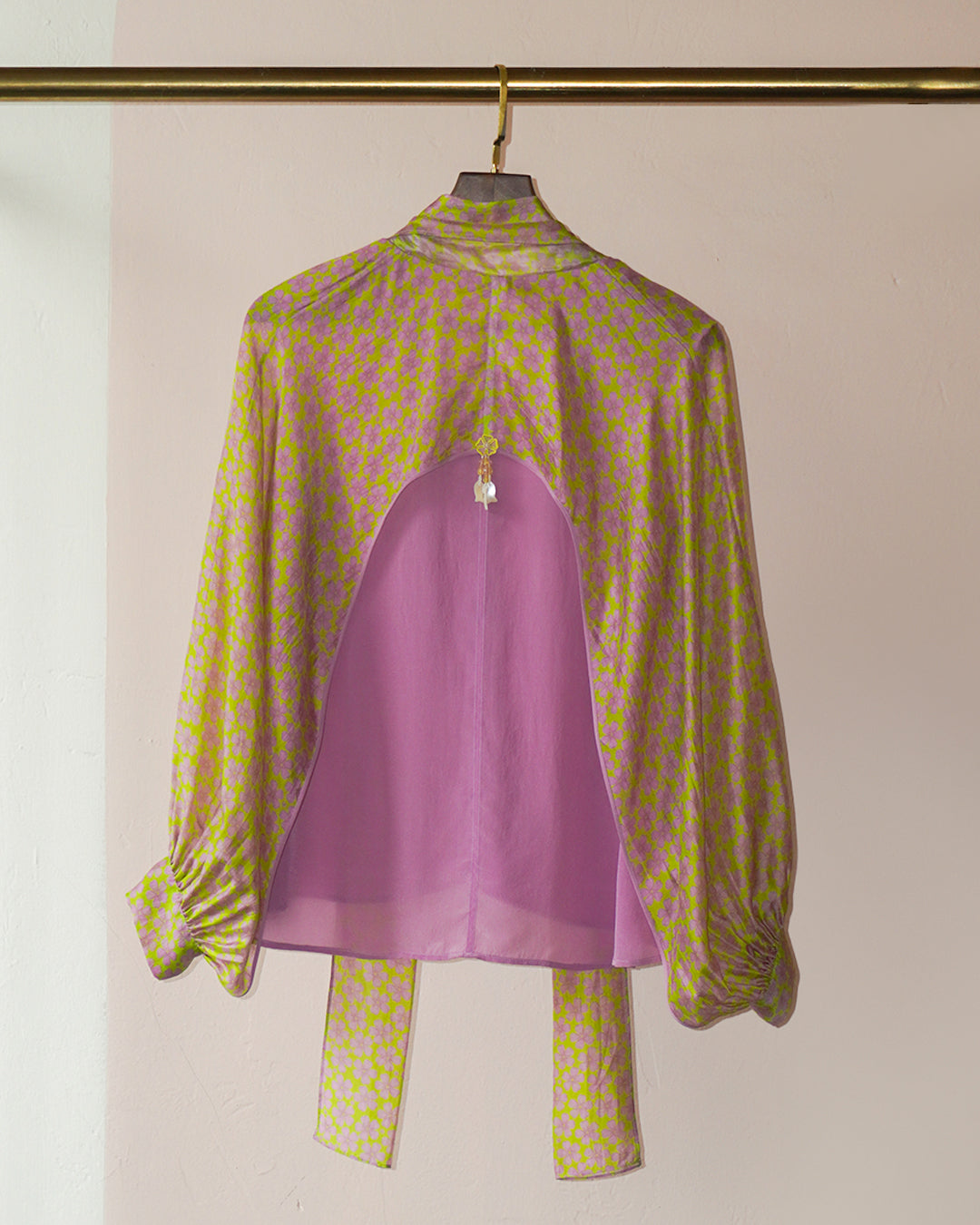 Spring Green Periwinkle Flora Voyage Shirt