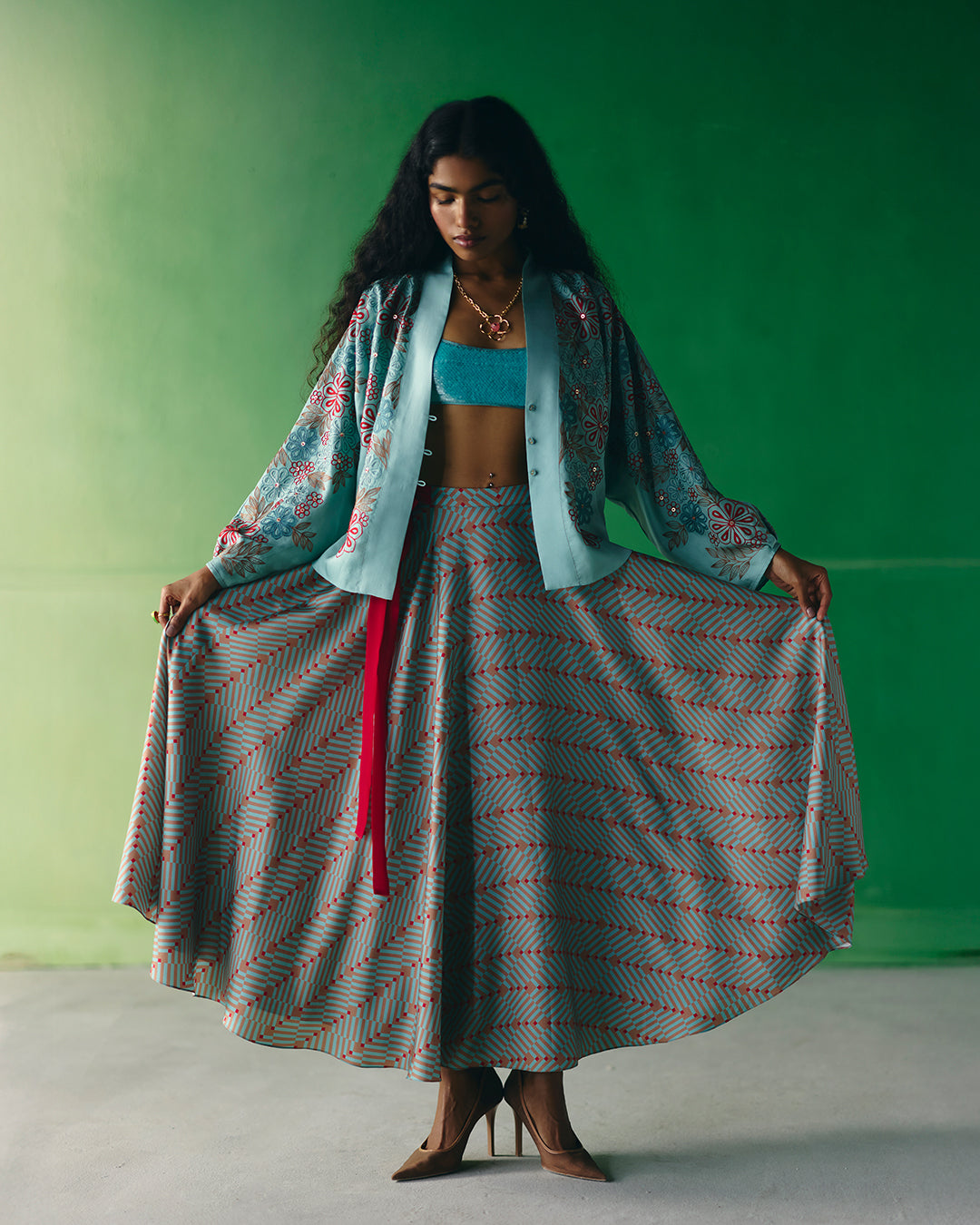 SKYWING TILAN SHIRT AND SKIRT SET ( MZ HP 13 )