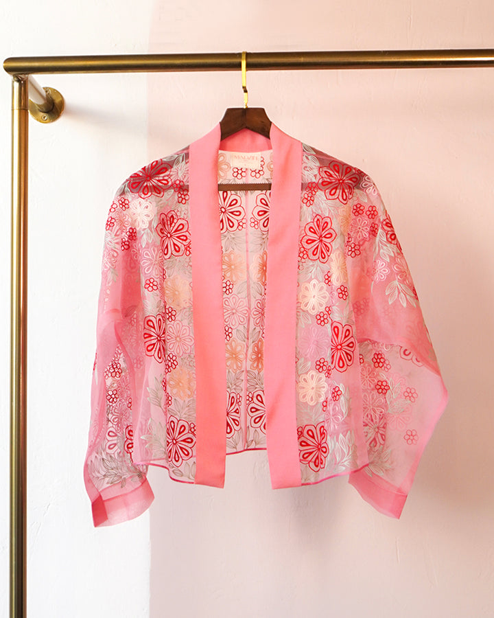Plush Pink Organza Summer Shirt