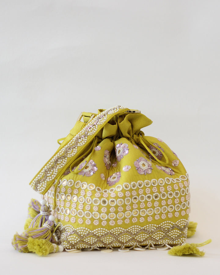 OLIVE GREEN POTLI BAG