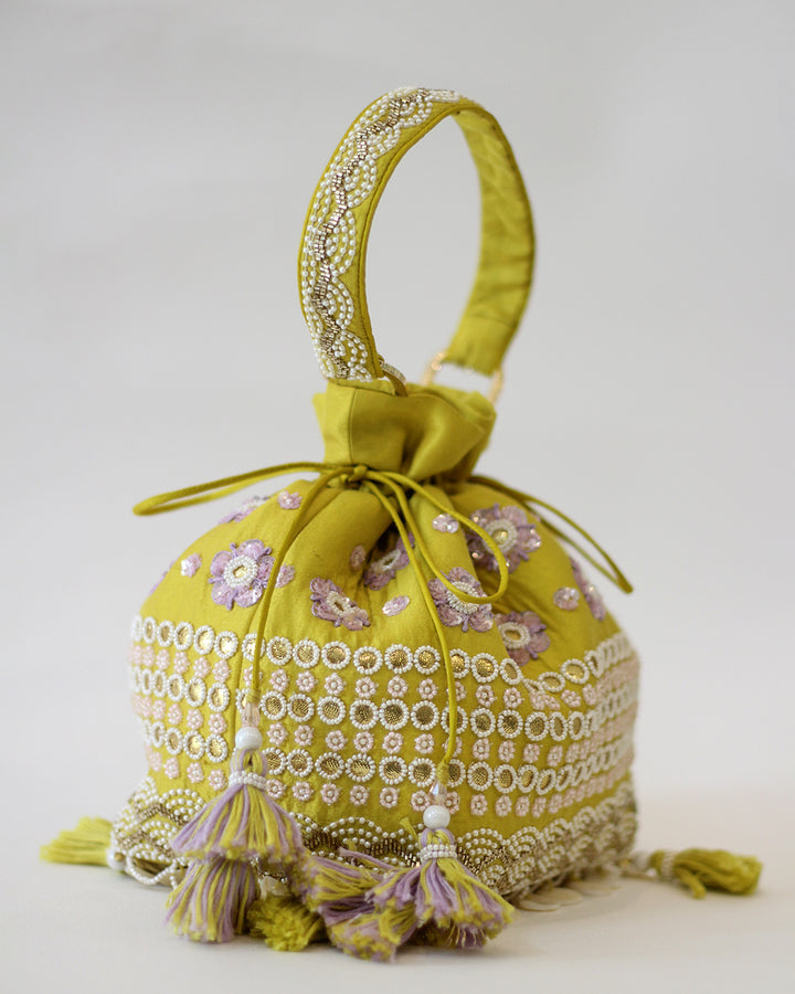 OLIVE GREEN POTLI BAG
