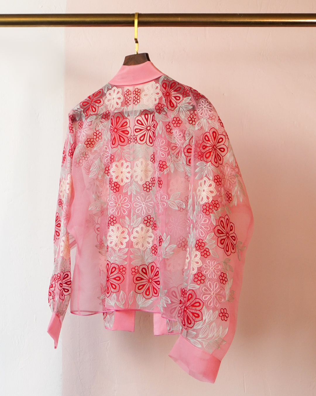 Plush Pink Organza Summer Shirt