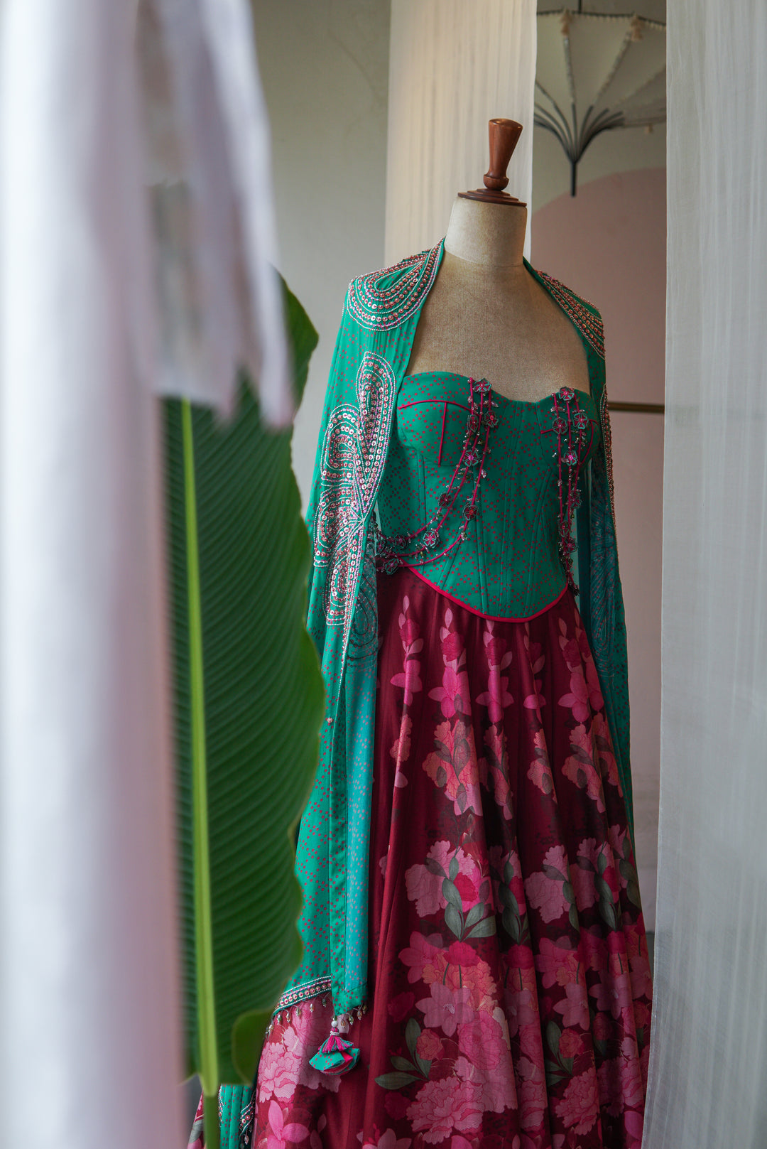 Wine Floral Printed Lehenga Set ( MSP 20 )