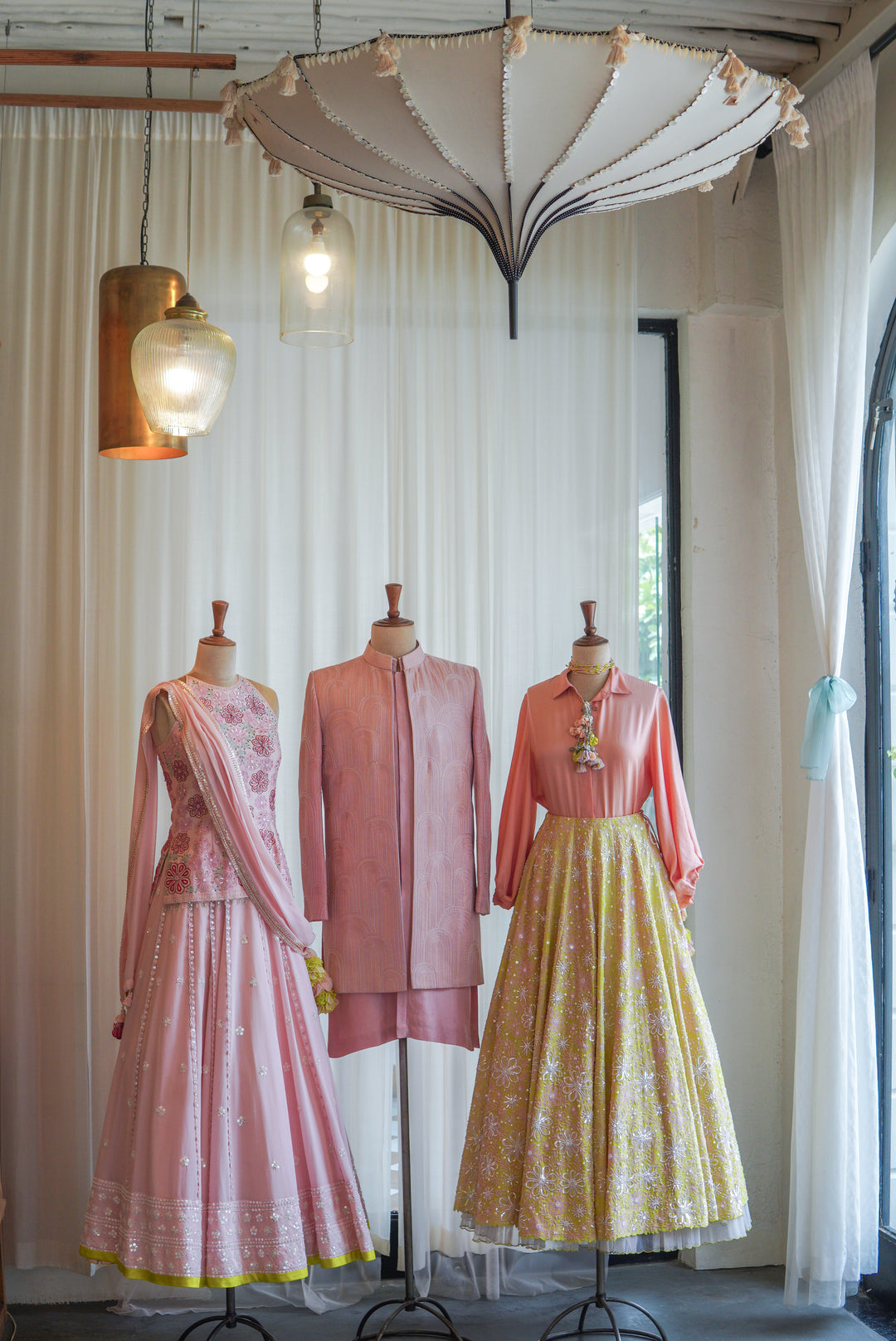 Light Pink Hand Embroidered Lehenga Set ( MZ LH 02 )
