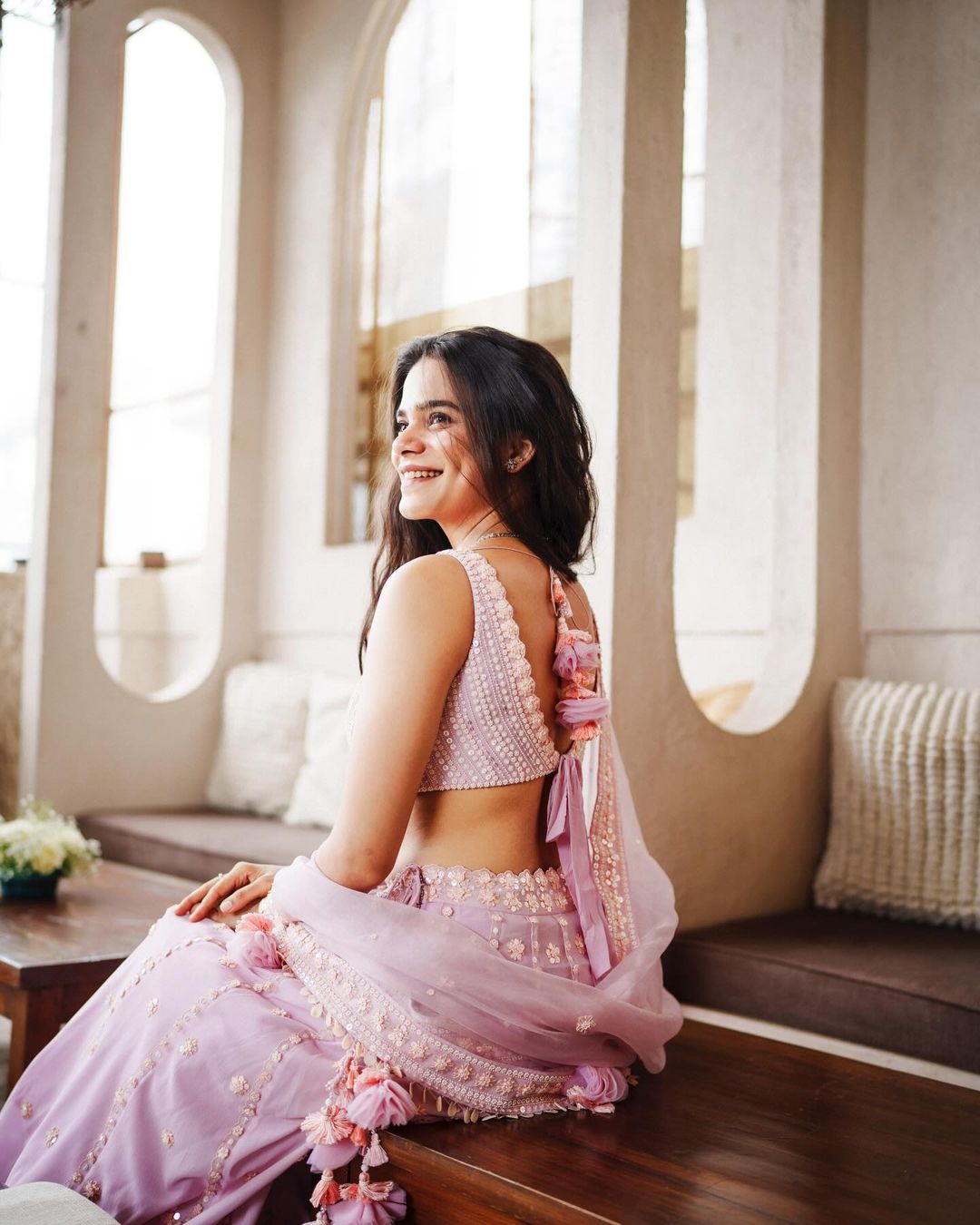 Srishti Srivastava in silk chanderi lehenga set