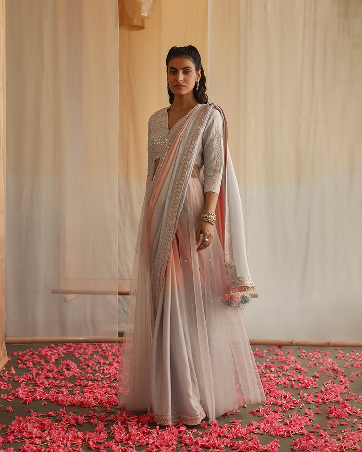 TWILGHT OMBRE SARI SET (MZ SR 08)