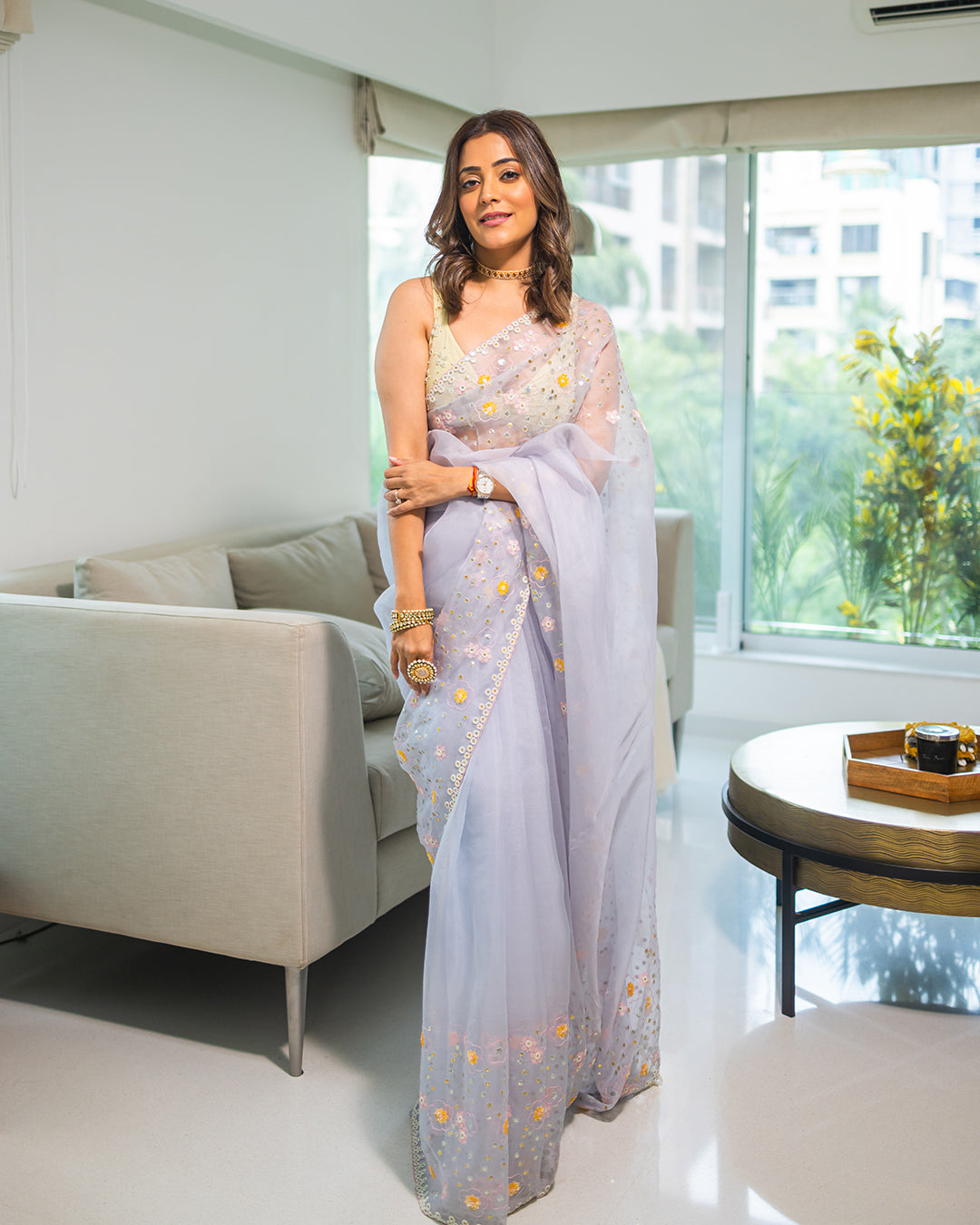 NISHA AGGARWAL IN POWDER BLUE SAREE (WCSR02)