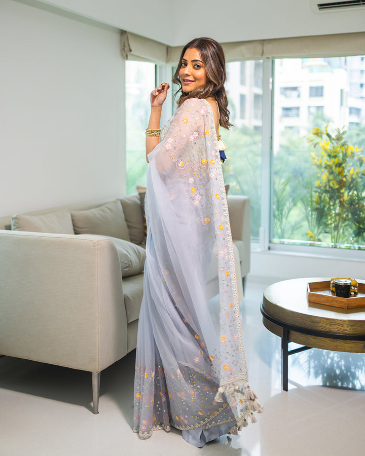 NISHA AGGARWAL IN POWDER BLUE SAREE (WCSR02)
