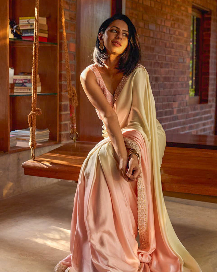 PAVITRA SAGAR IN OMBRE SILK SATIN GEORGETTE SARI