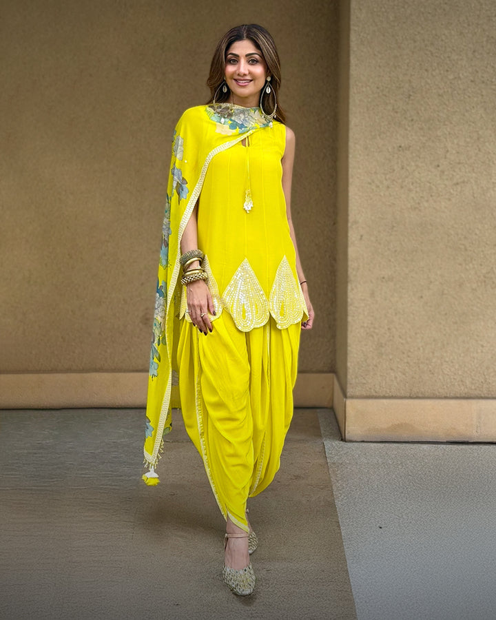 Shilpa Shetty in Dras Dream Dhoti Set