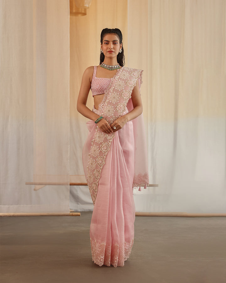 indrani sari with lotus bud blouse ( ZHR SR 07 )