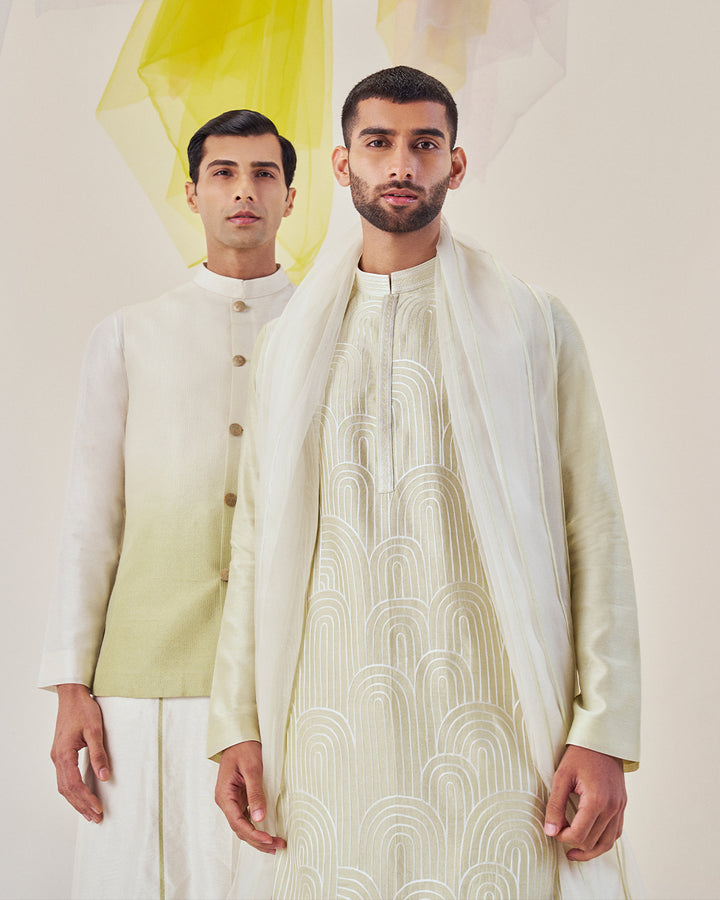 Ivory Silk Chanderi Kurta (MW KT 27)