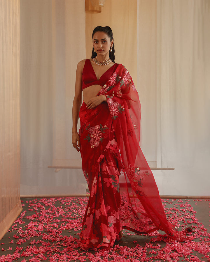Terracotta Bloom Sari ( MSP SR 49 )