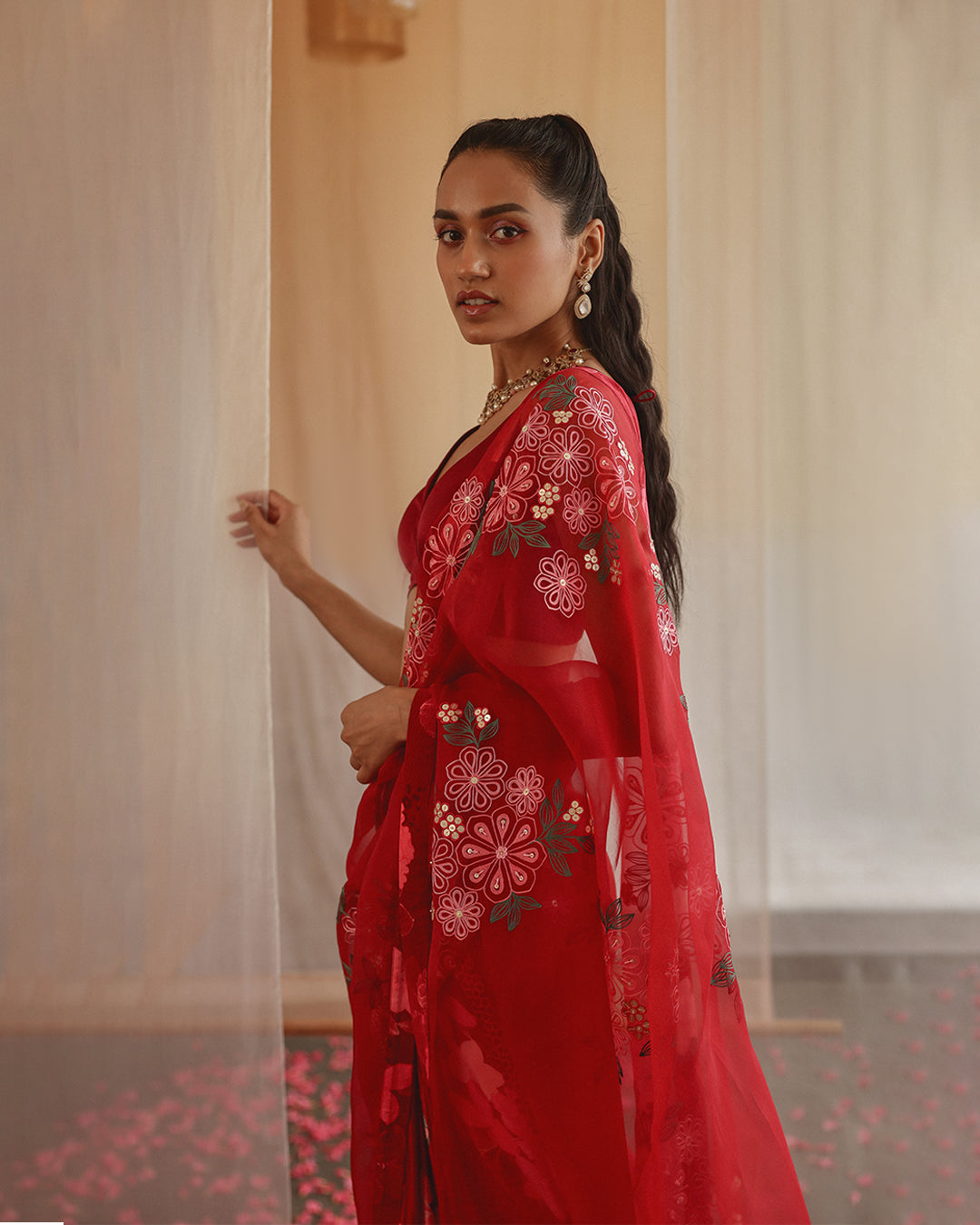 Terracotta Bloom Sari ( MSP SR 49 )