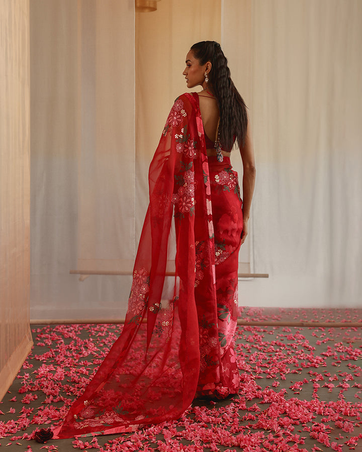 Terracotta Bloom Sari ( MSP SR 49 )