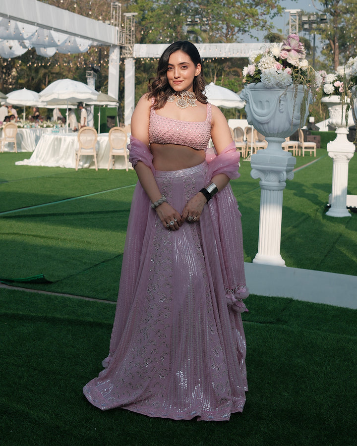 Daizy in our Lilac Lehenga Set
